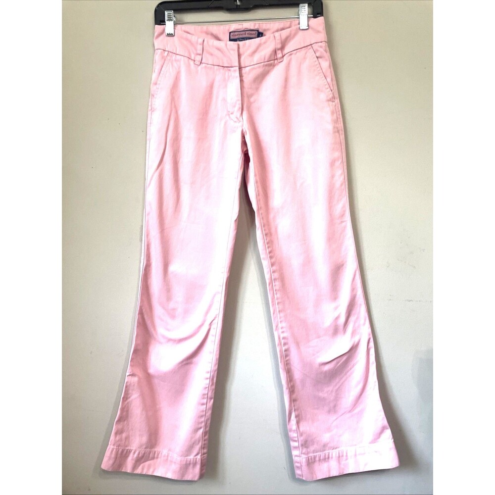 Vineyard Vines Pants Sz 0 Pink Cotton Stretch Flat Front Chinos - Picture 2 of 6